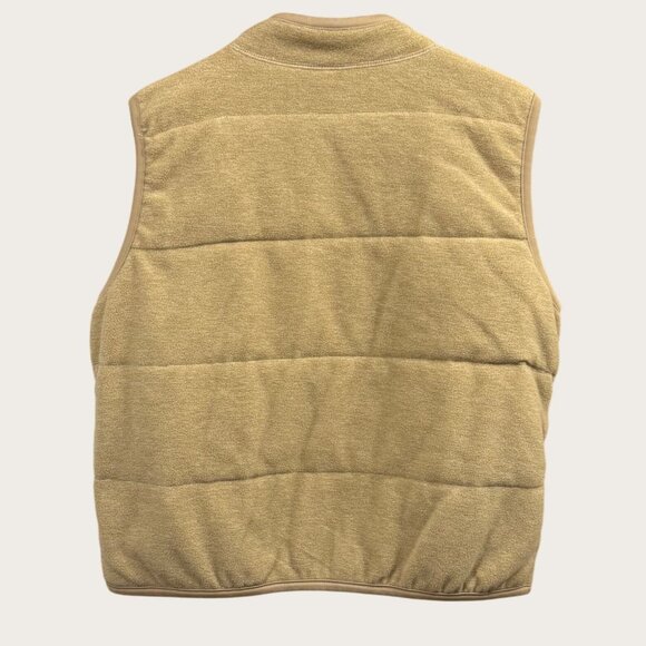 Liz Claiborne Lizwear Jeans Beige Quilted Vest Zip Front Size Large - Picture 2 of 4